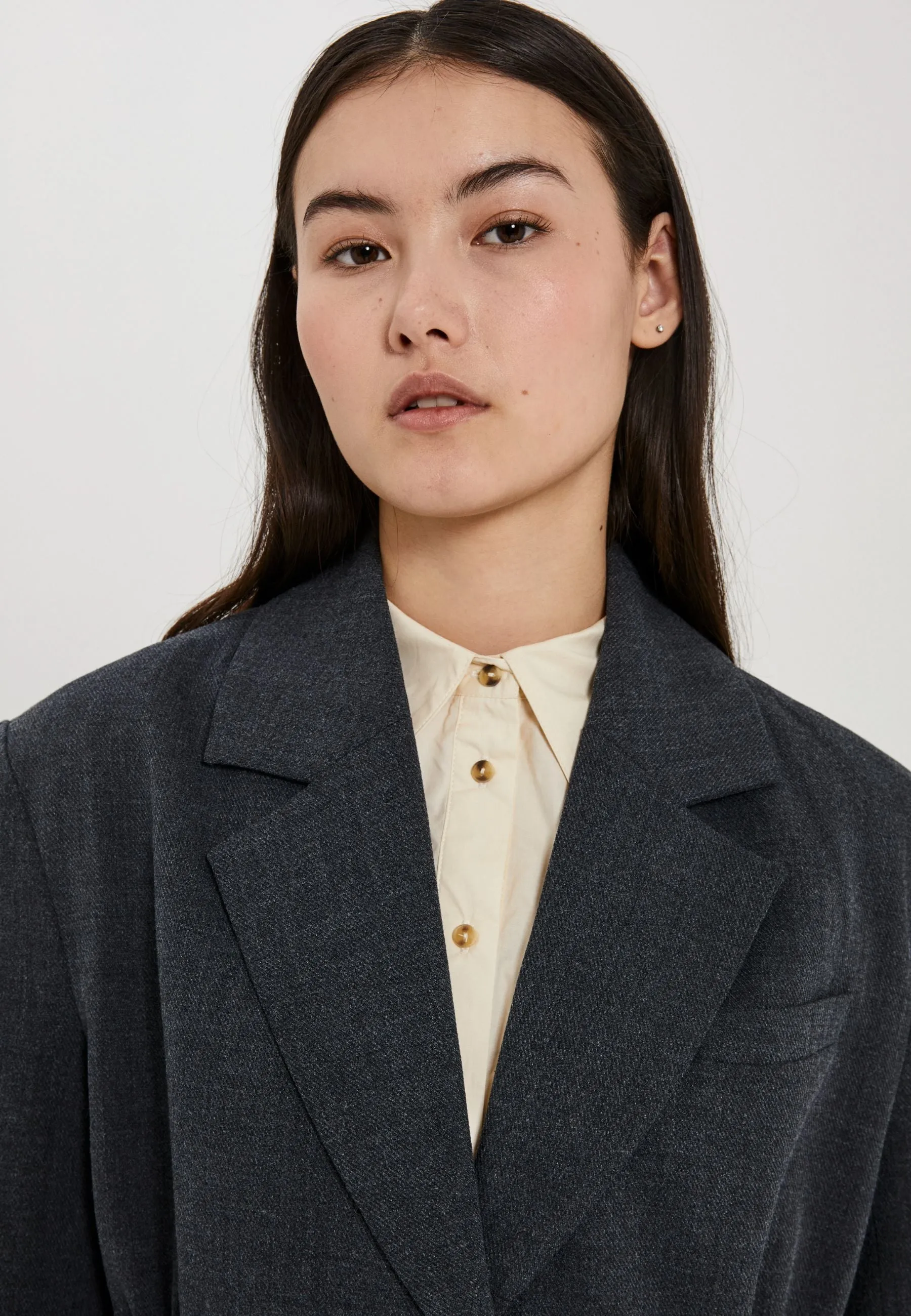Cano string blazer - Dark grey melange
