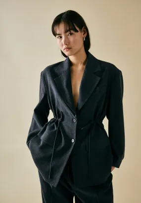 Cano string blazer - Dark grey melange