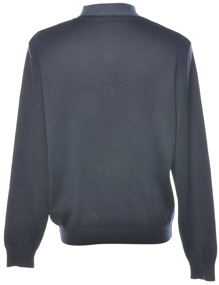 Checked Navy Jumper - L
