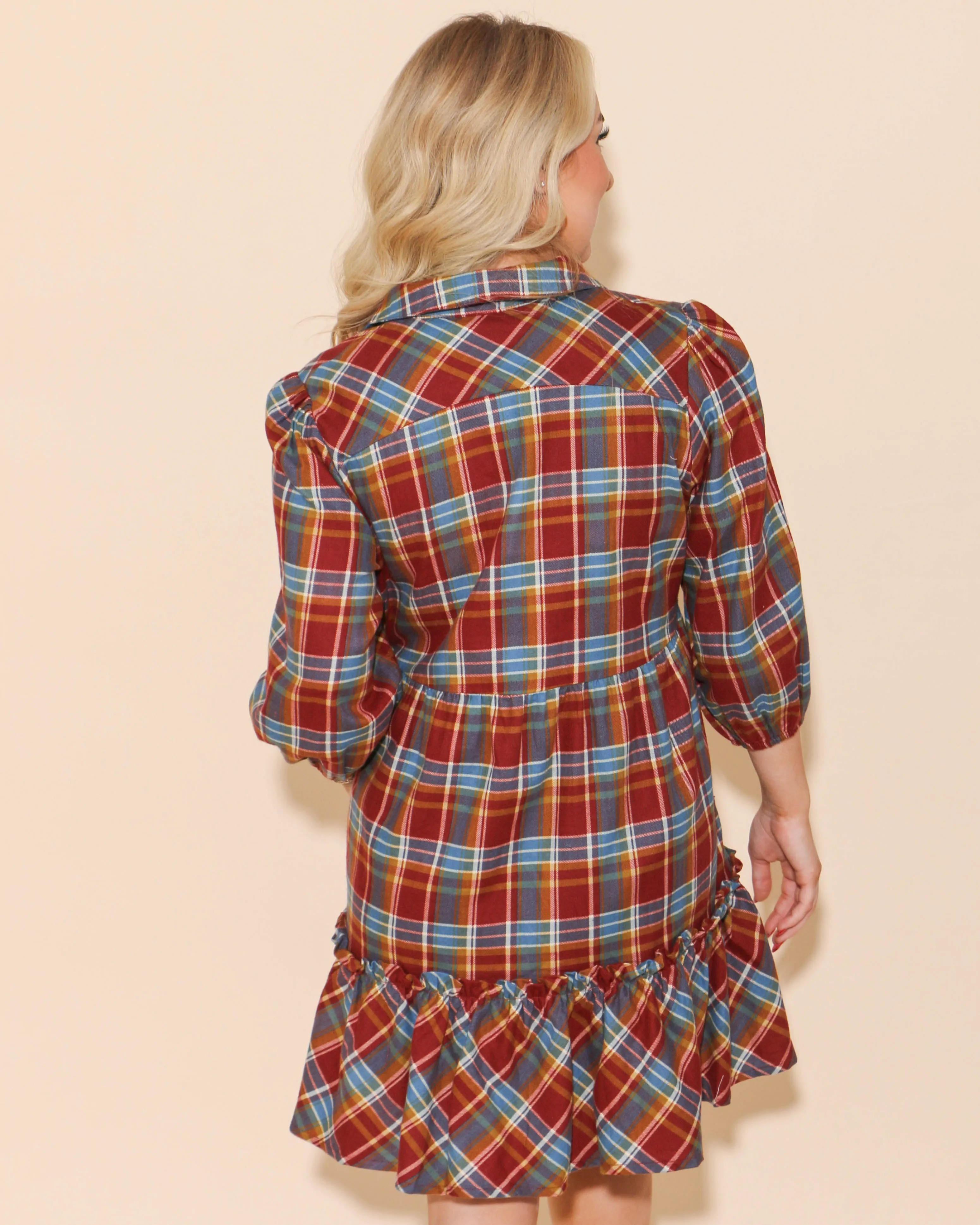 Checkered Collared Mini Dress