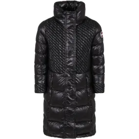 Colmar Long Black Coat with Crochet Braid