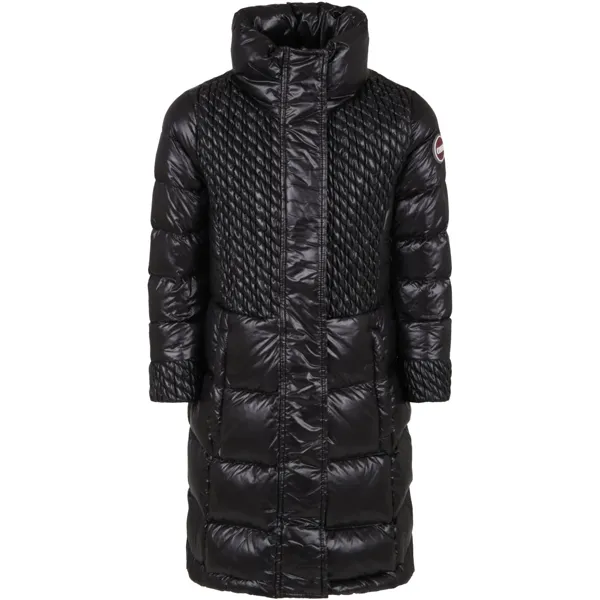 Colmar Long Black Coat with Crochet Braid