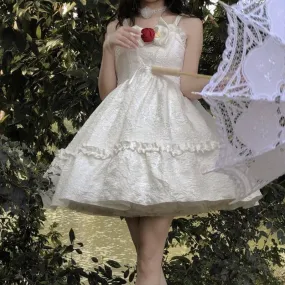 Crystalline Frosted Rose Wedding Cake      Dress Kawaii Academia Y2K Cottagecore Coquette Fairycore Dollette Princesscore