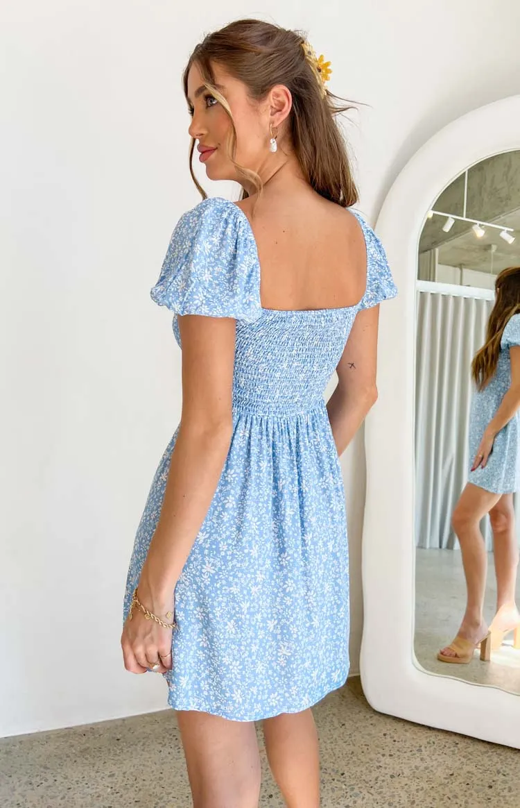 Delray Blue Floral Mini Dress