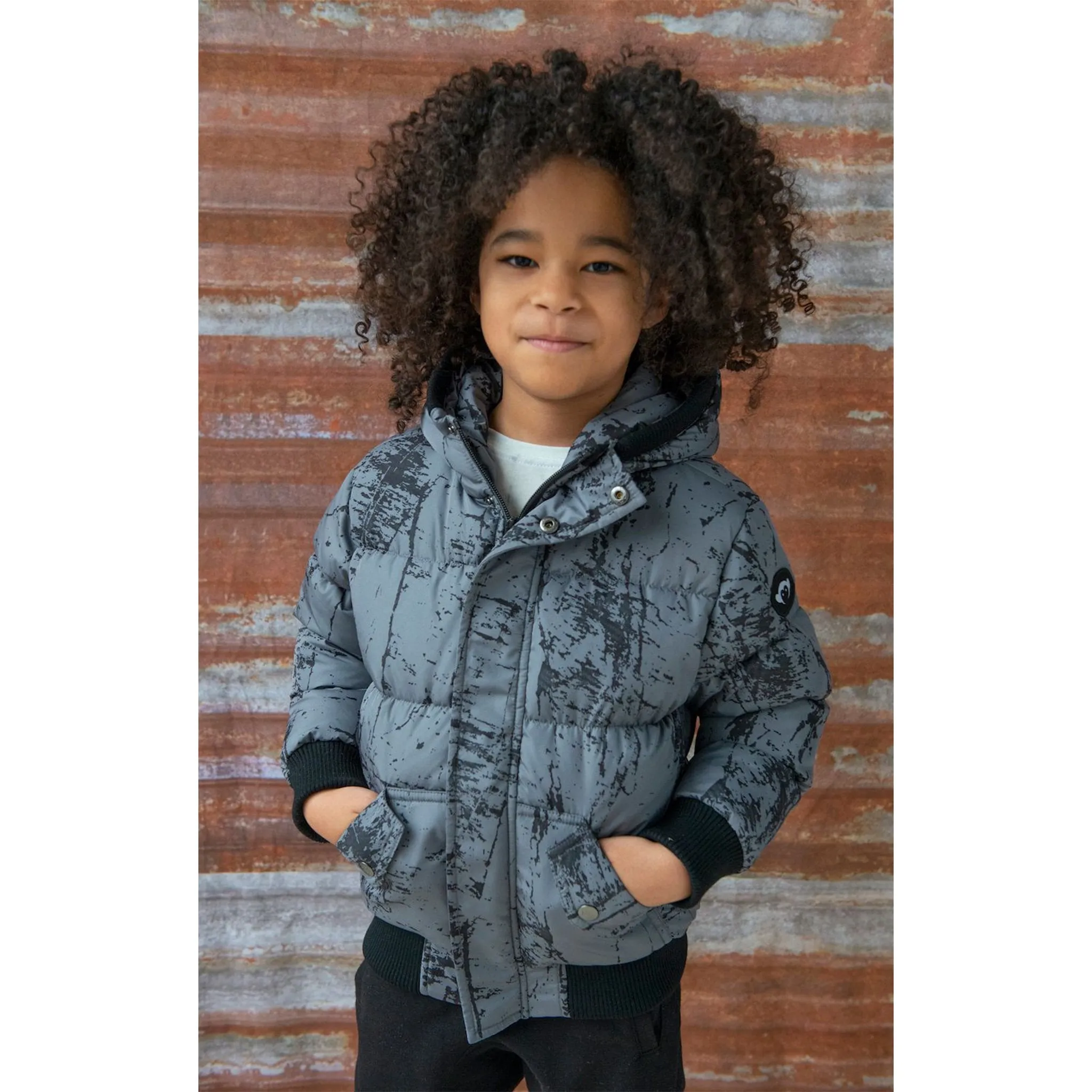 Distressed Puffer Jacket