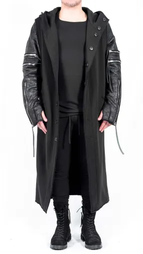 Double Sweatshirt Coat with Hood