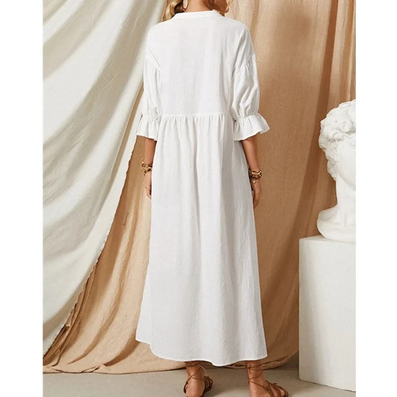 Dunnmall Love in White Maxi Dress