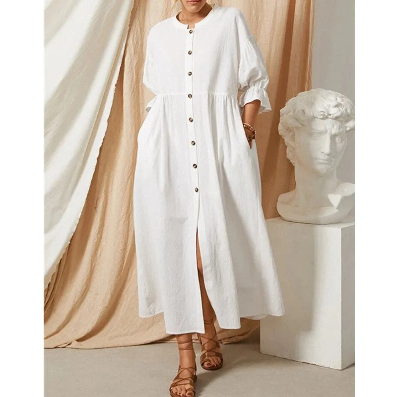 Dunnmall Love in White Maxi Dress