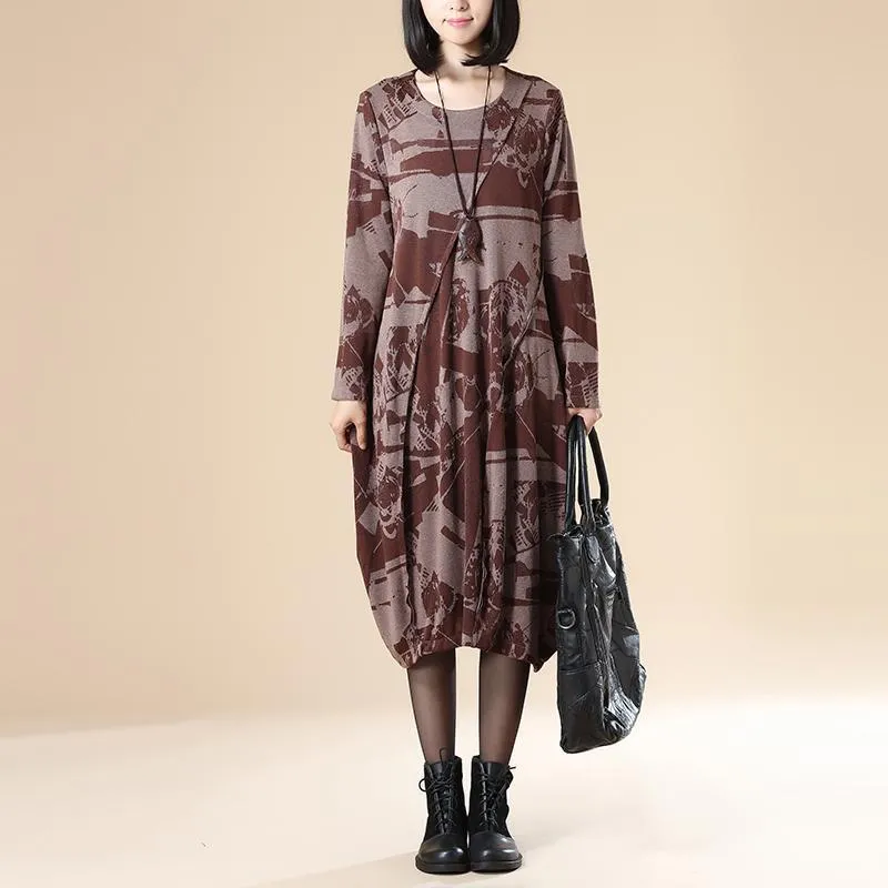 Elena Casual Vintage Loose Plus Size Dress