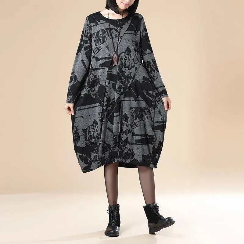 Elena Casual Vintage Loose Plus Size Dress