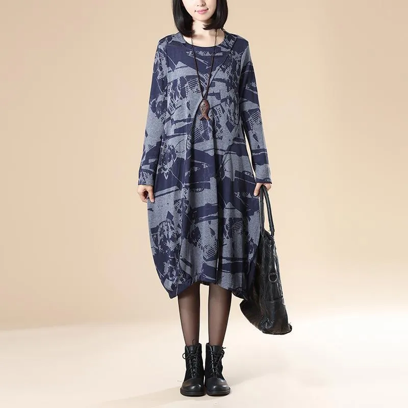 Elena Casual Vintage Loose Plus Size Dress