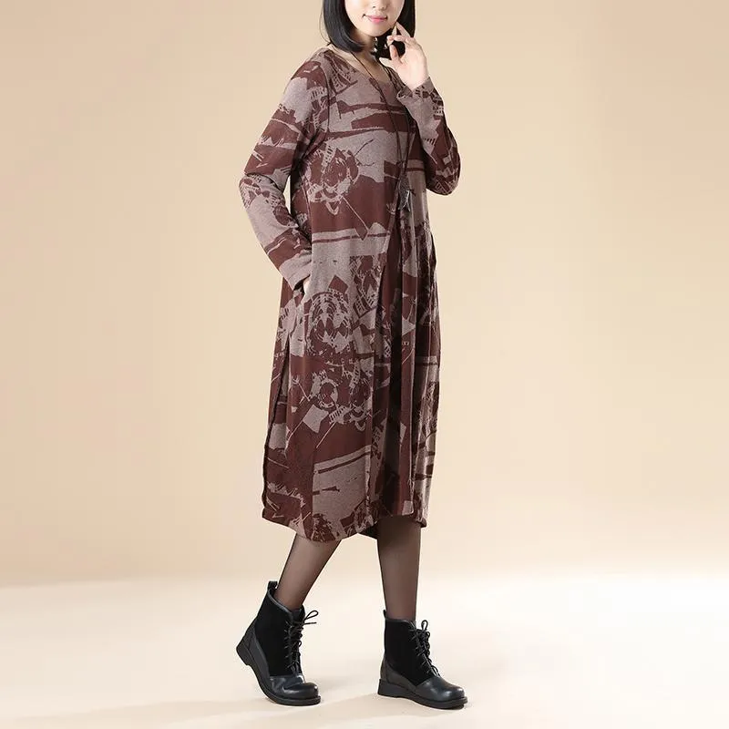 Elena Casual Vintage Loose Plus Size Dress