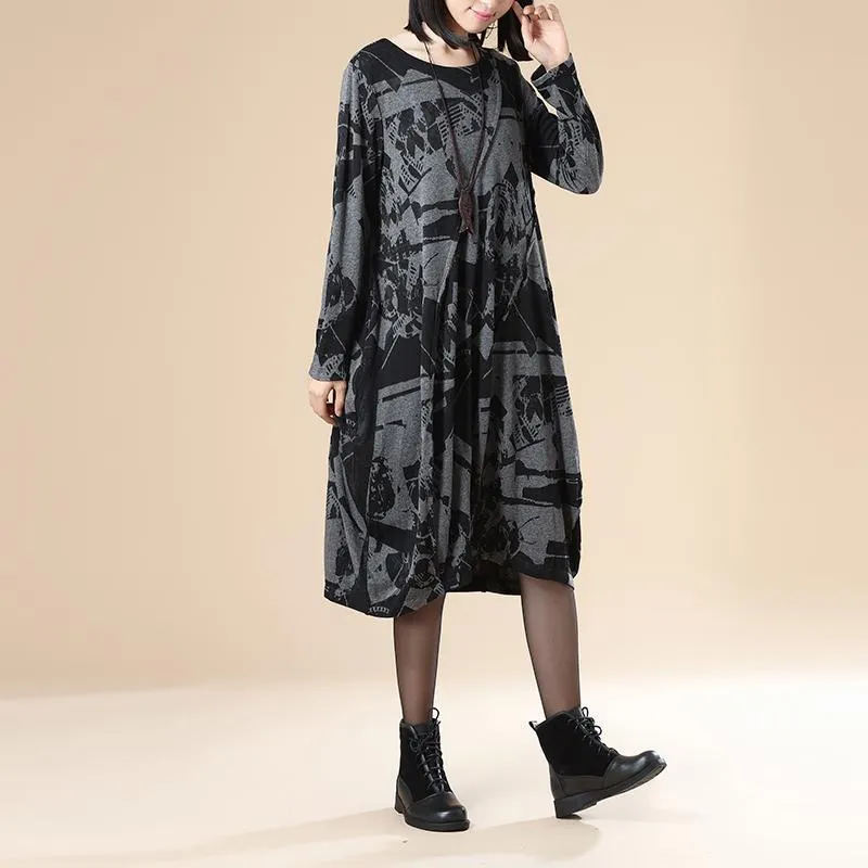 Elena Casual Vintage Loose Plus Size Dress