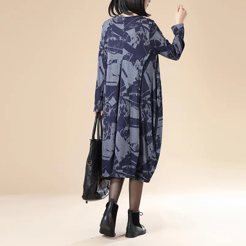 Elena Casual Vintage Loose Plus Size Dress