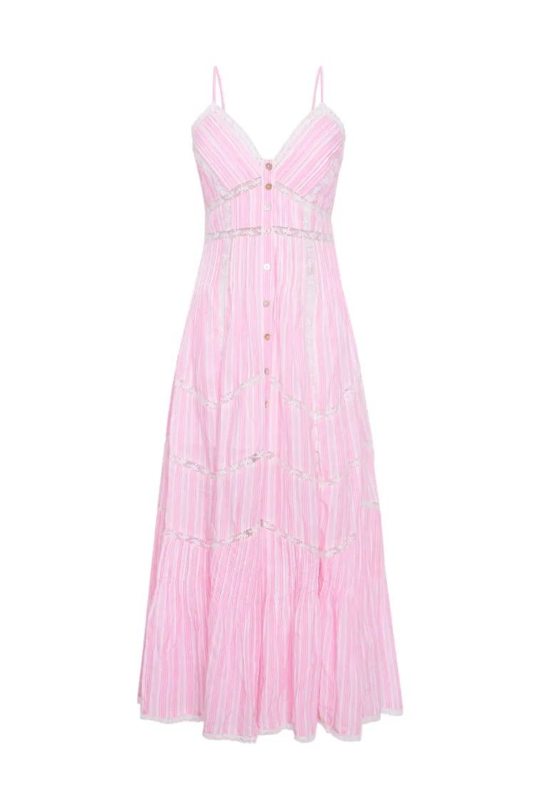 Esilda Cotton Midi Dress - CAPTIVA PINK