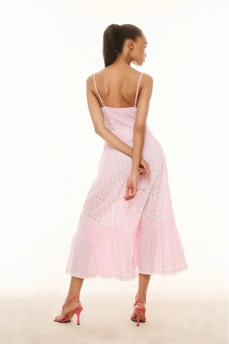 Esilda Cotton Midi Dress - CAPTIVA PINK