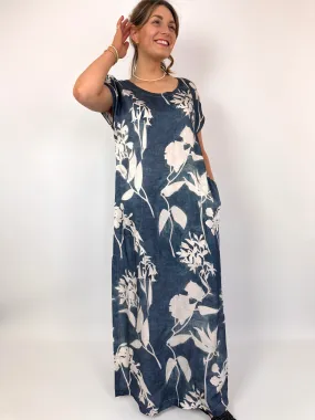 European Culture 14C0 Dress Blue Print
