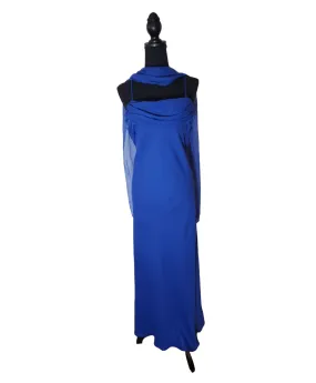 Fiesta - Royal Blue Formal Draped Dress w/ Scarf