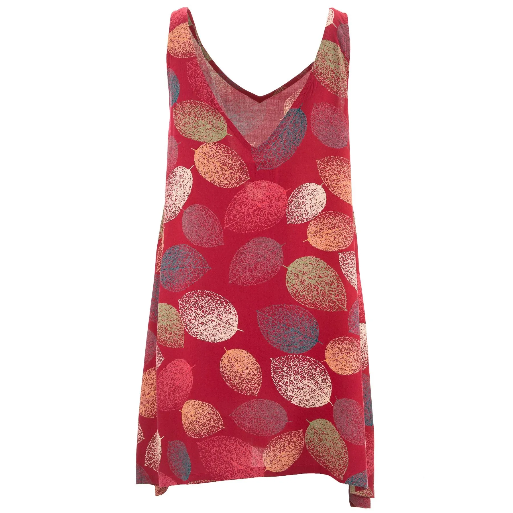Floaty Asymmetrical Summer Dress  - Coral Leaf