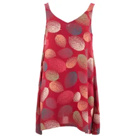 Floaty Asymmetrical Summer Dress  - Coral Leaf