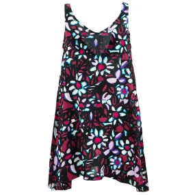 Floaty Asymmetrical Summer Dress  - Floral Sketch