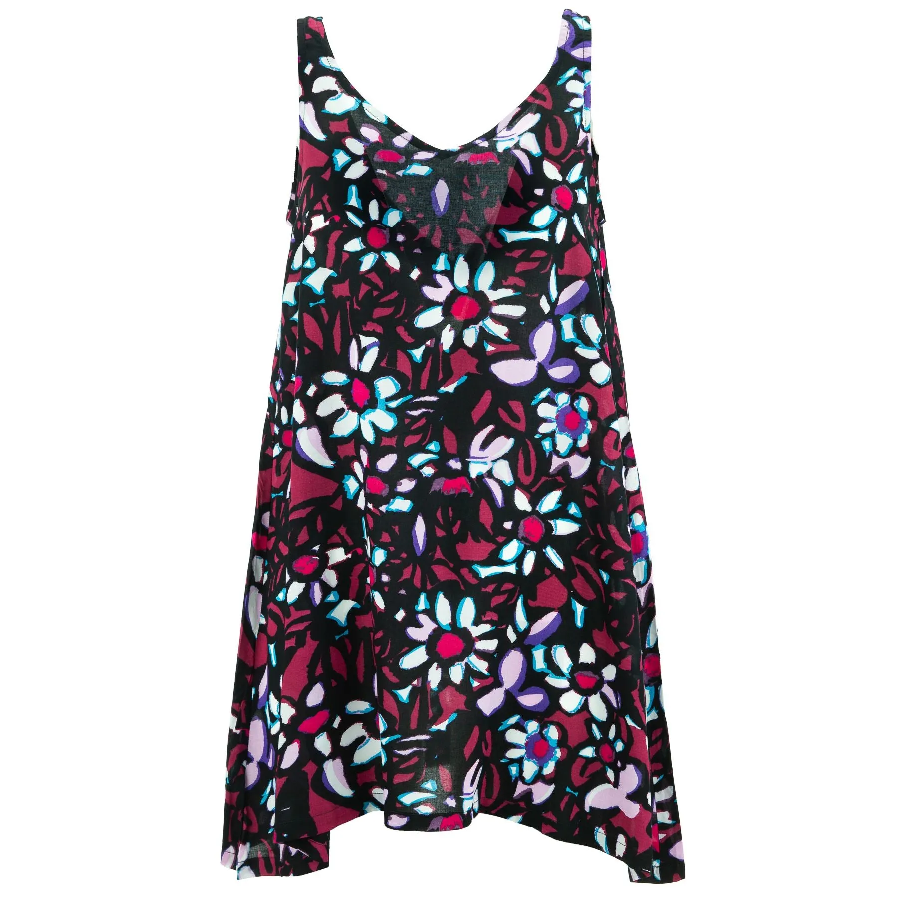 Floaty Asymmetrical Summer Dress  - Floral Sketch