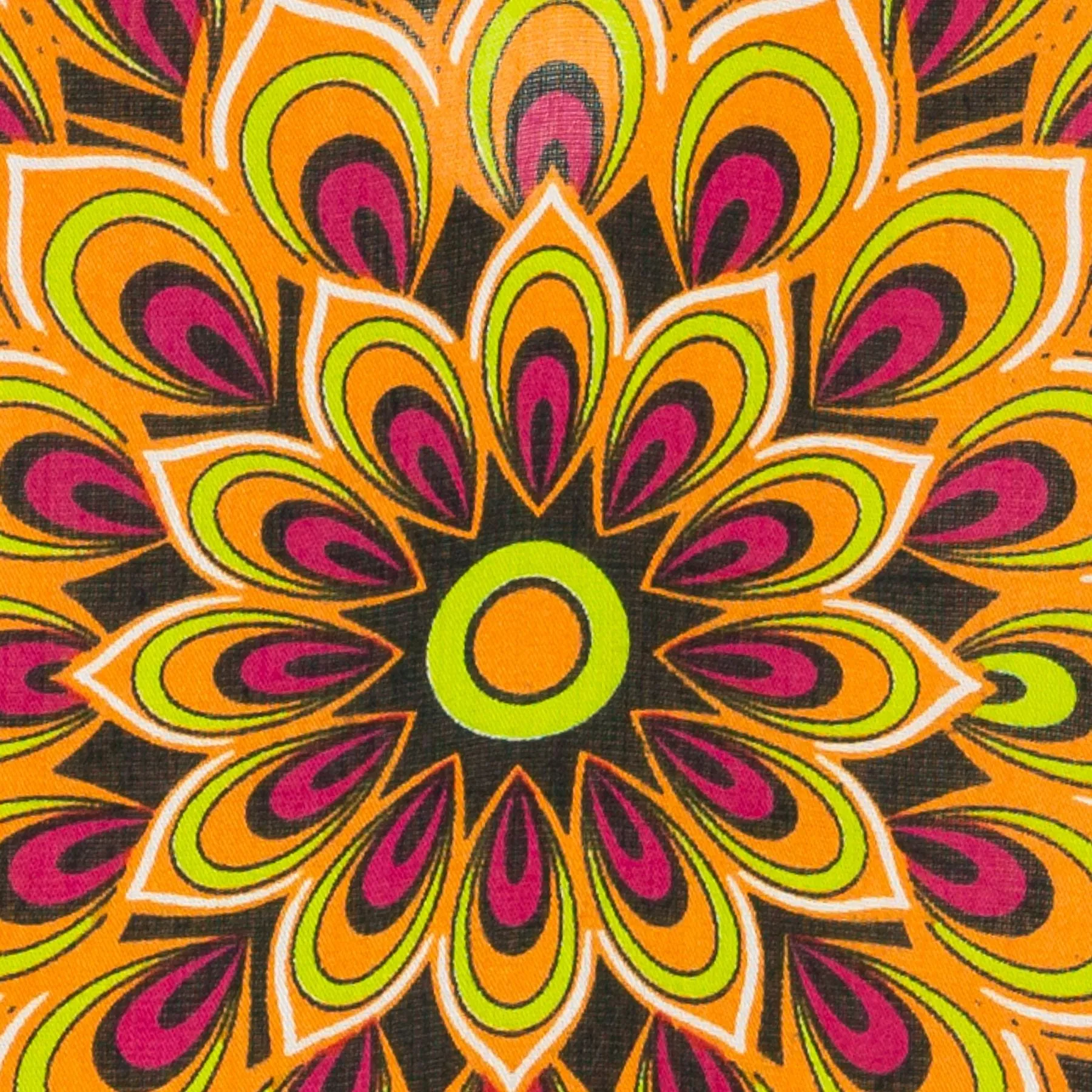 Floaty Asymmetrical Summer Dress  - Peacock Mandala Orange Red
