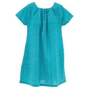 Floaty Pocket Pleat Dress - Aqua Oasis