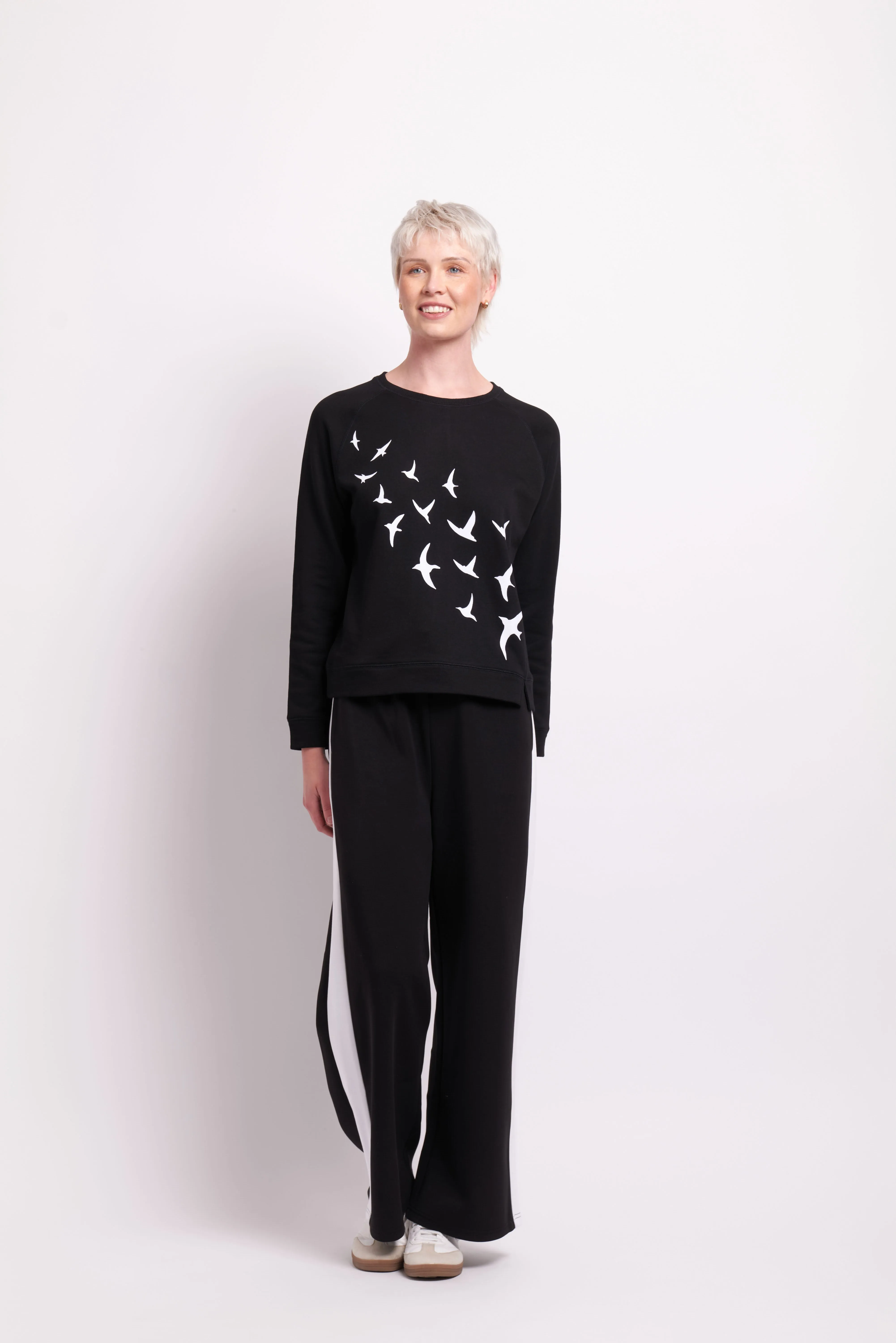 Foil Added Fun Sweater TP13949 - Flock of Birds
