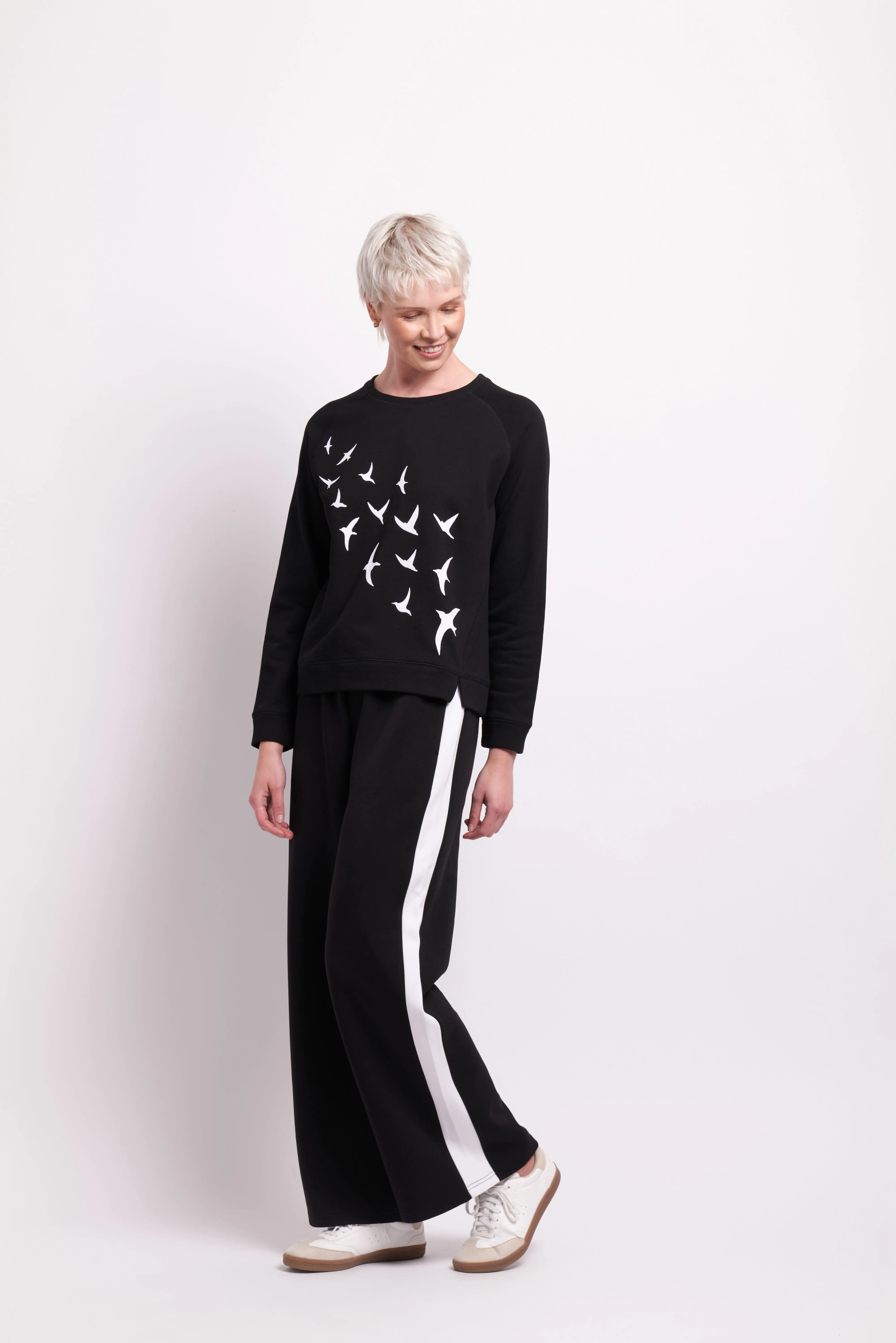 Foil Added Fun Sweater TP13949 - Flock of Birds