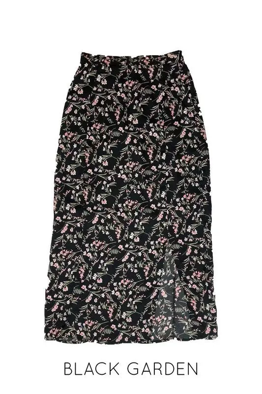 Front slit midi skirt