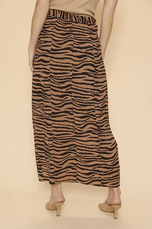 Front slit midi skirt