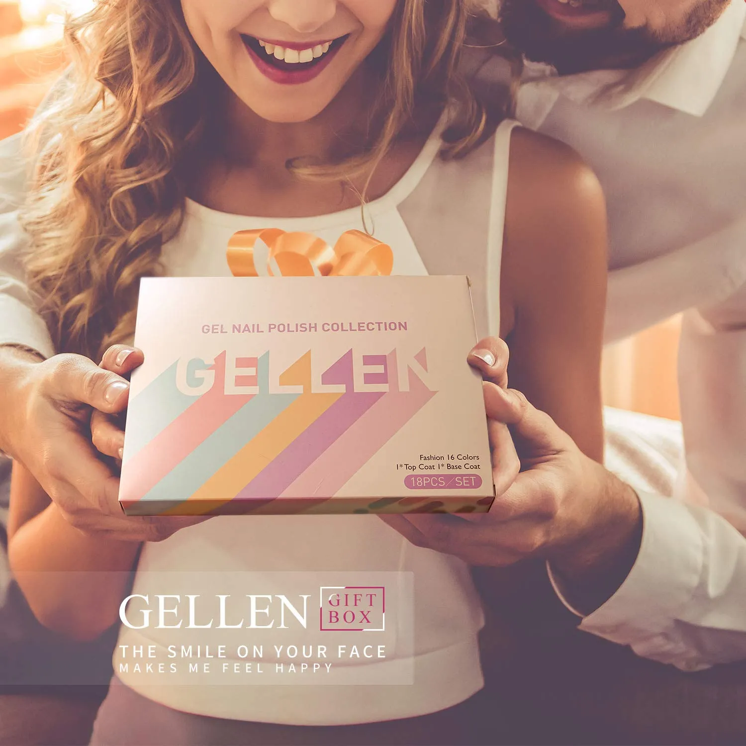 Gellen Gel Nail Polish Kit 16 Colors With Top Base Coat - Popular Nude Grays Nail Gel Collection, Solid Sparkles Glitters UV Pastel Fall Winter Nail Gel Colors Manicure Set