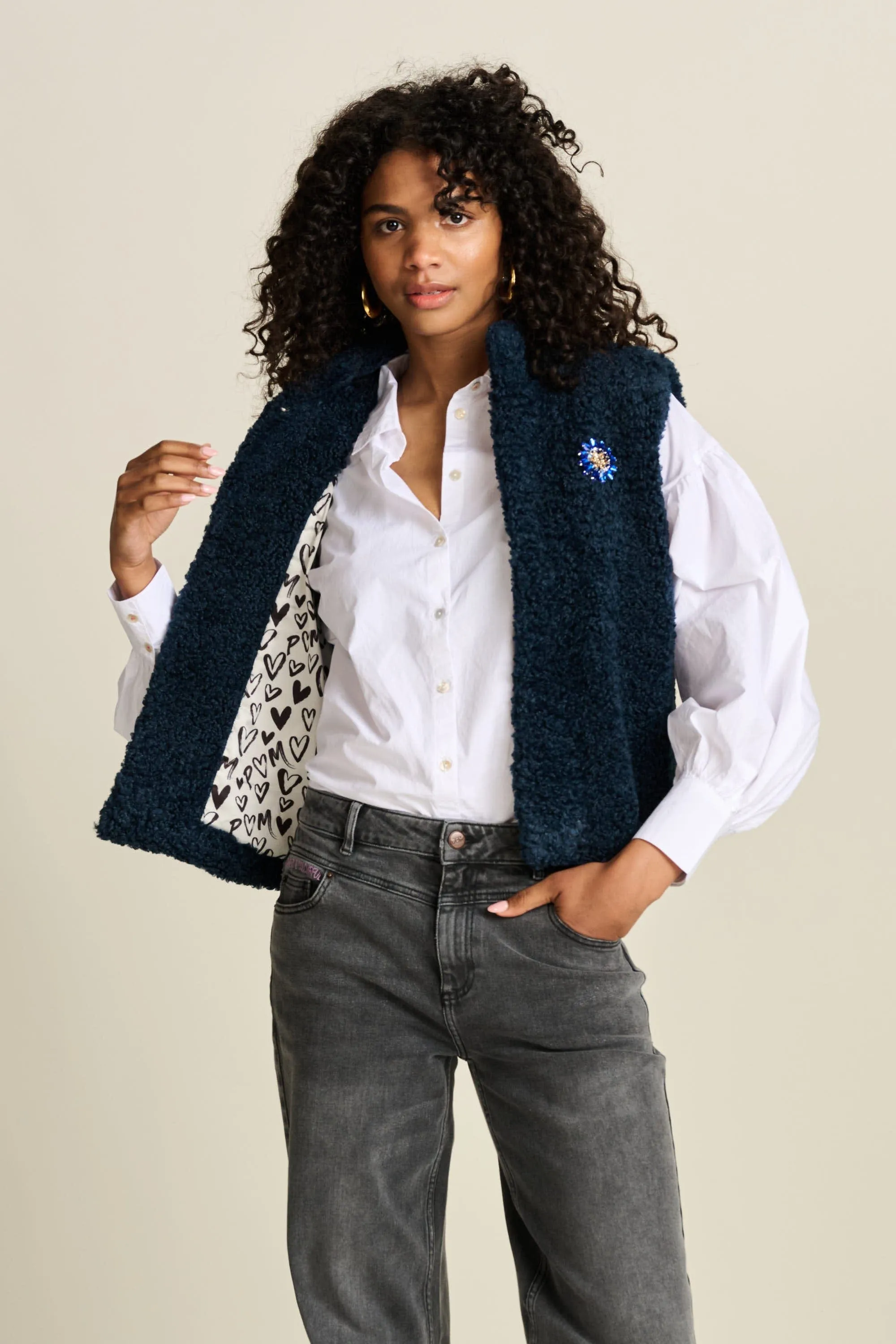 GILET - Teddy Love Navy
