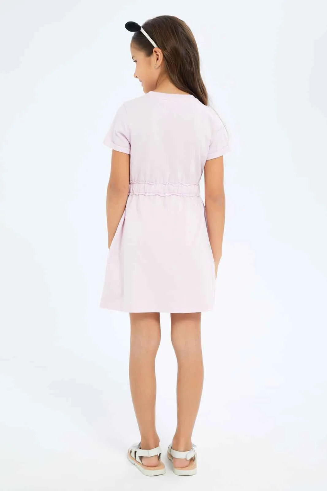 Girls Pink Butterfly Active Dress