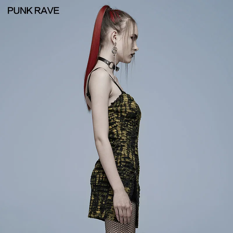 Gothic abstract print slip dress