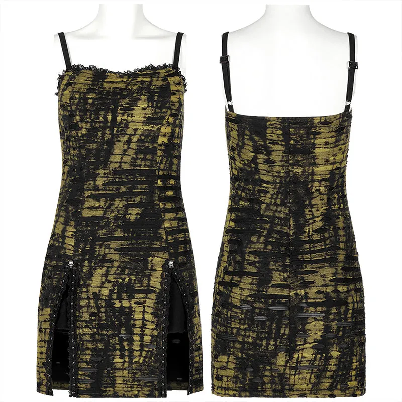 Gothic abstract print slip dress
