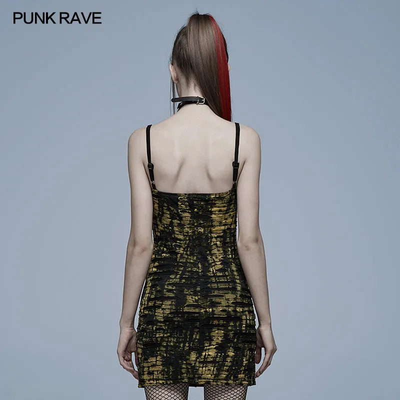 Gothic abstract print slip dress