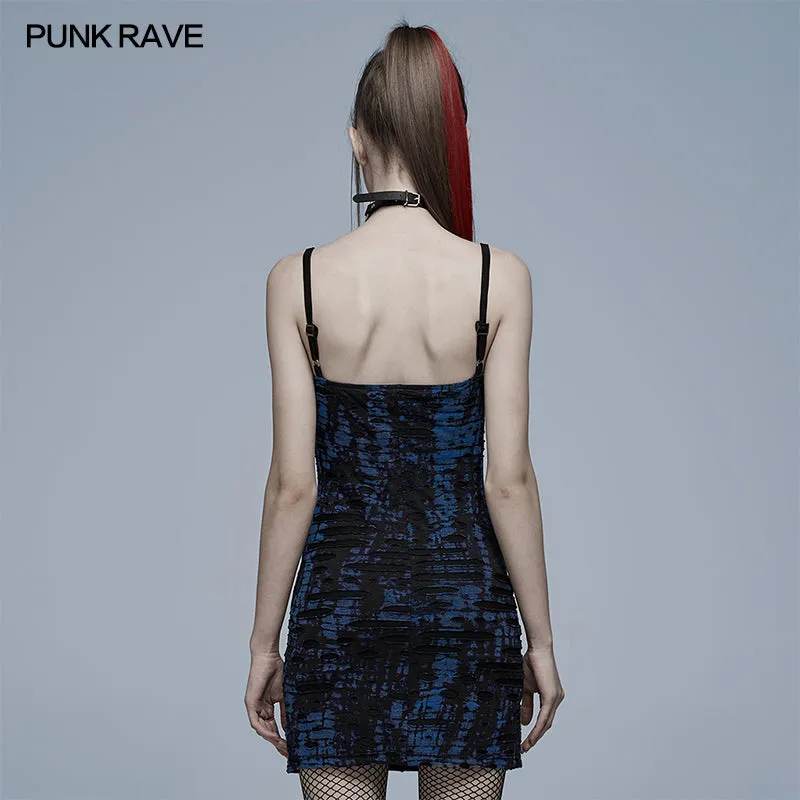 Gothic abstract print slip dress