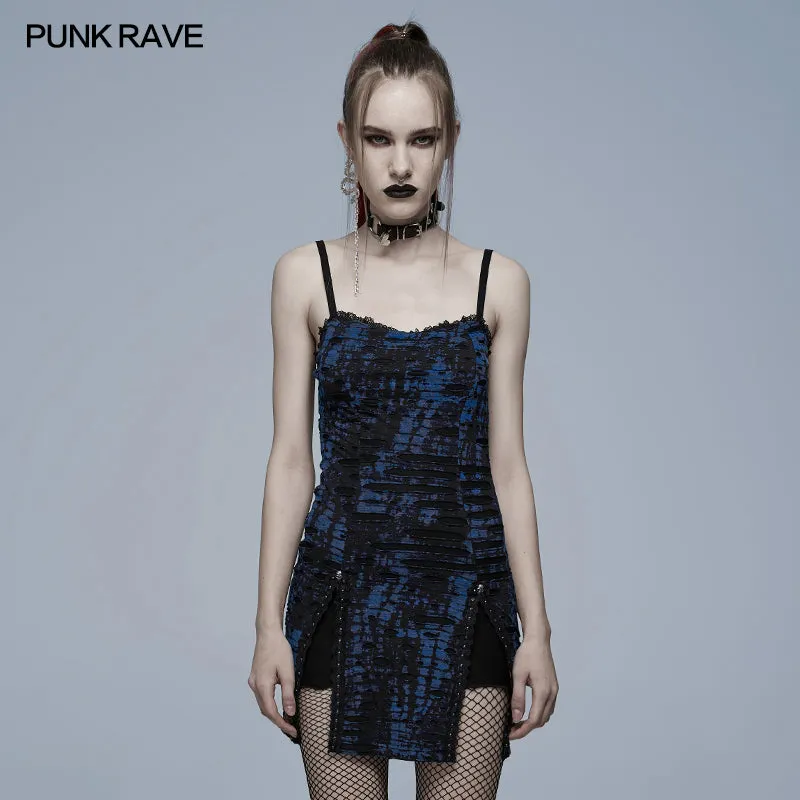 Gothic abstract print slip dress
