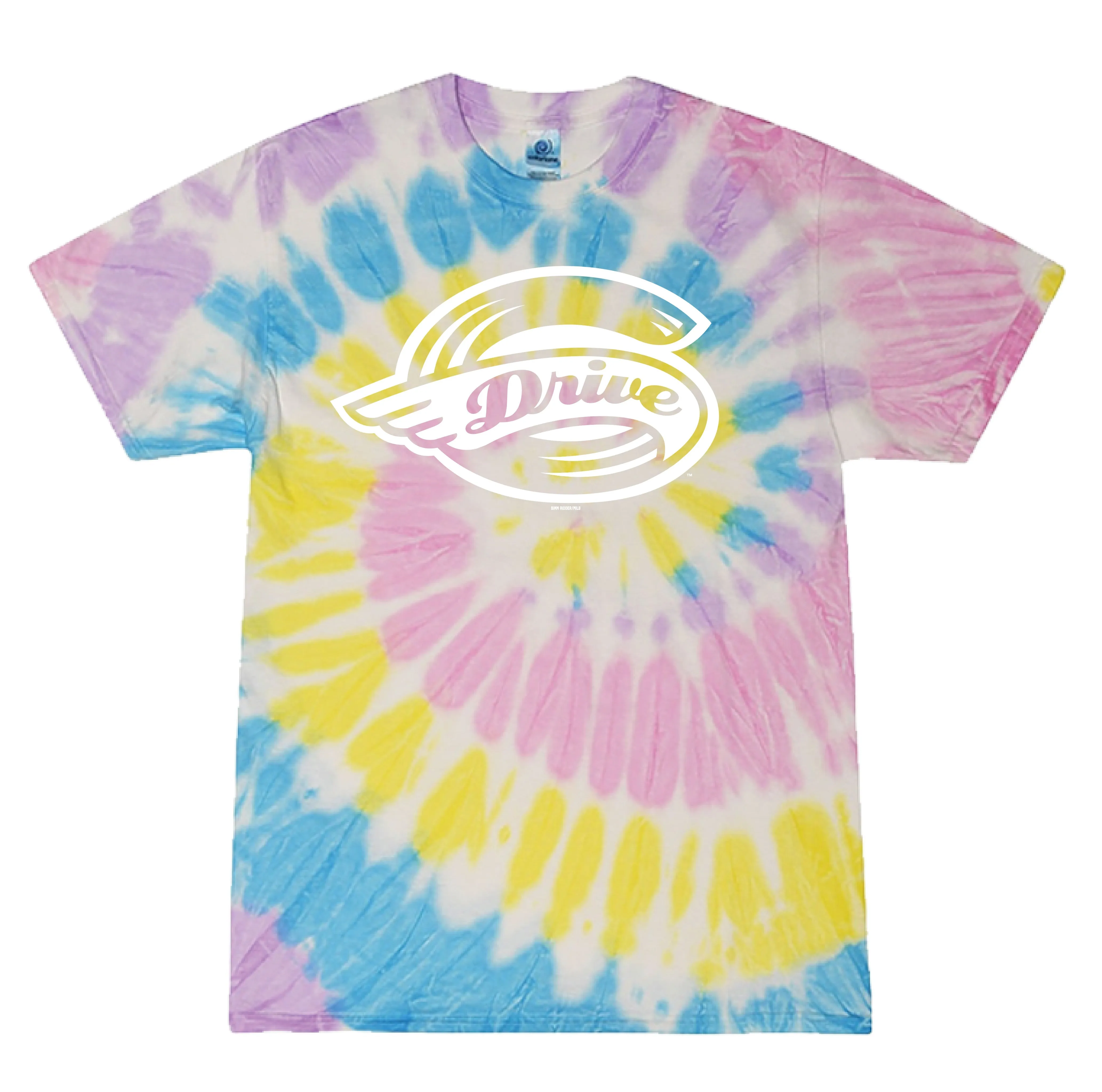 Greenville Drive Bimm Ridder Pastel Multi Tie Dye Primary Logo Tee