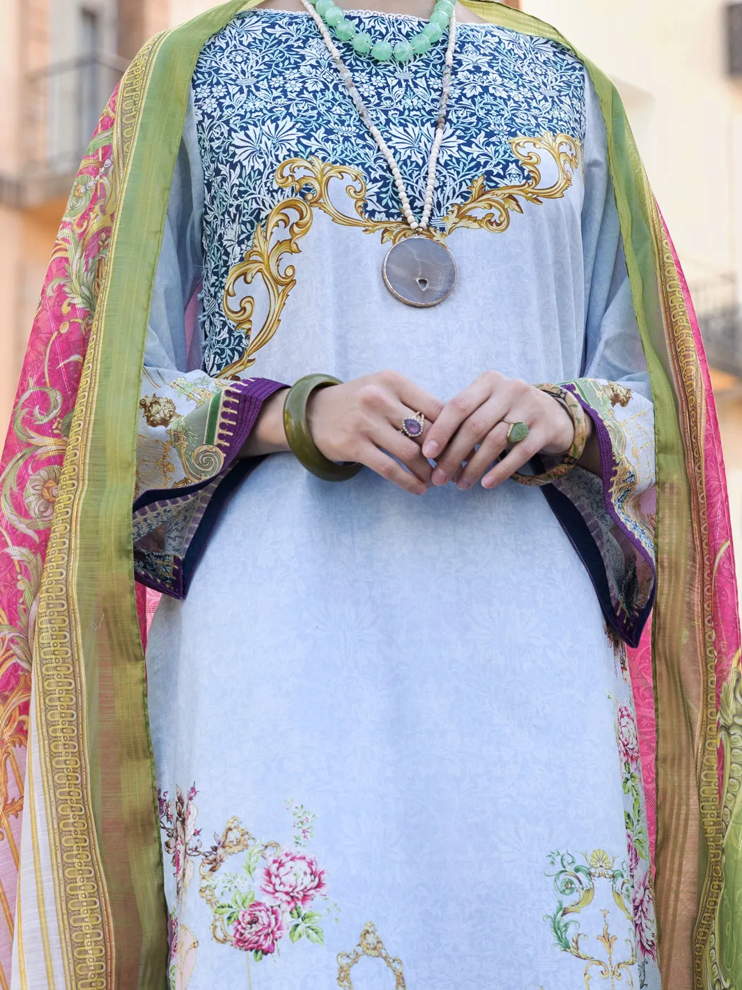 Grey Lawn 3 Piece Stitched - ALP-3PS-1577