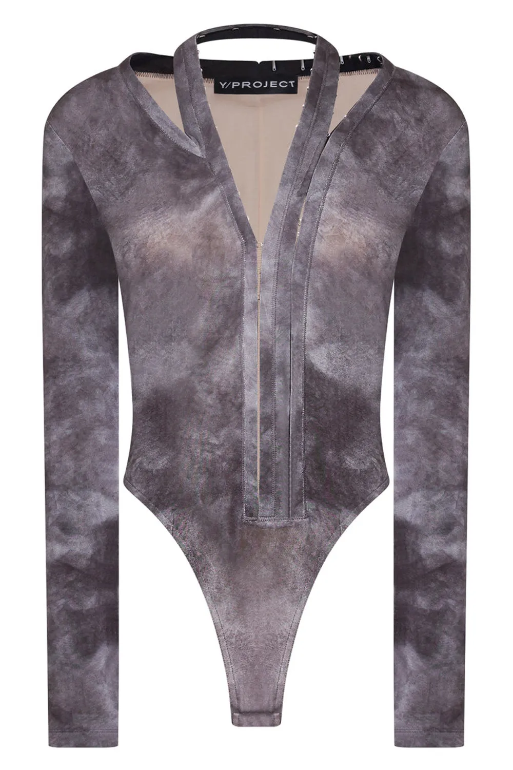 HOOK & EYE V NECK BODYSUIT | CLOUDY GREY