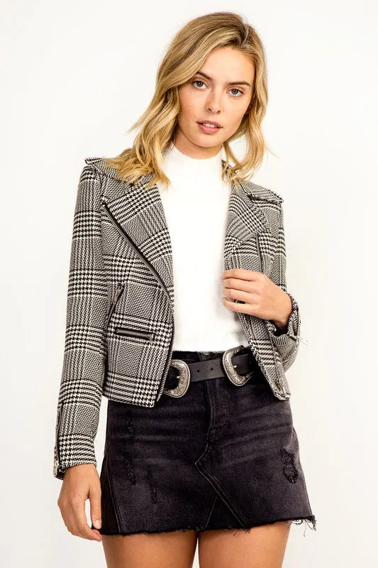 Houndstooth Moto Jacket