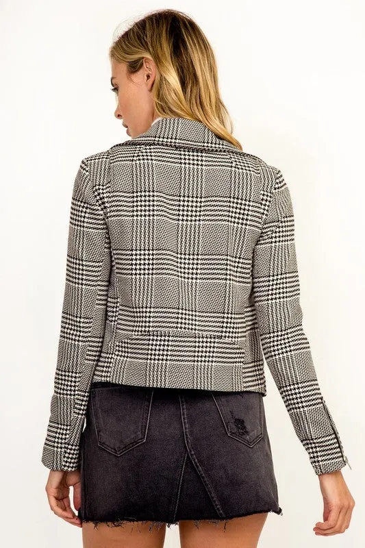 Houndstooth Moto Jacket