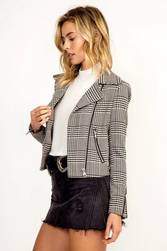 Houndstooth Moto Jacket