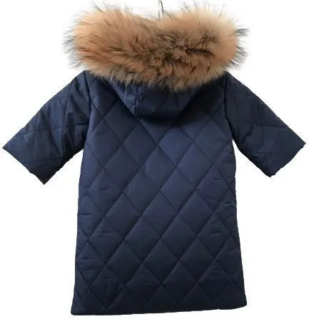 Infant baby 0-3 months Winter overalls envelope Stroller  Hood trim natural fur