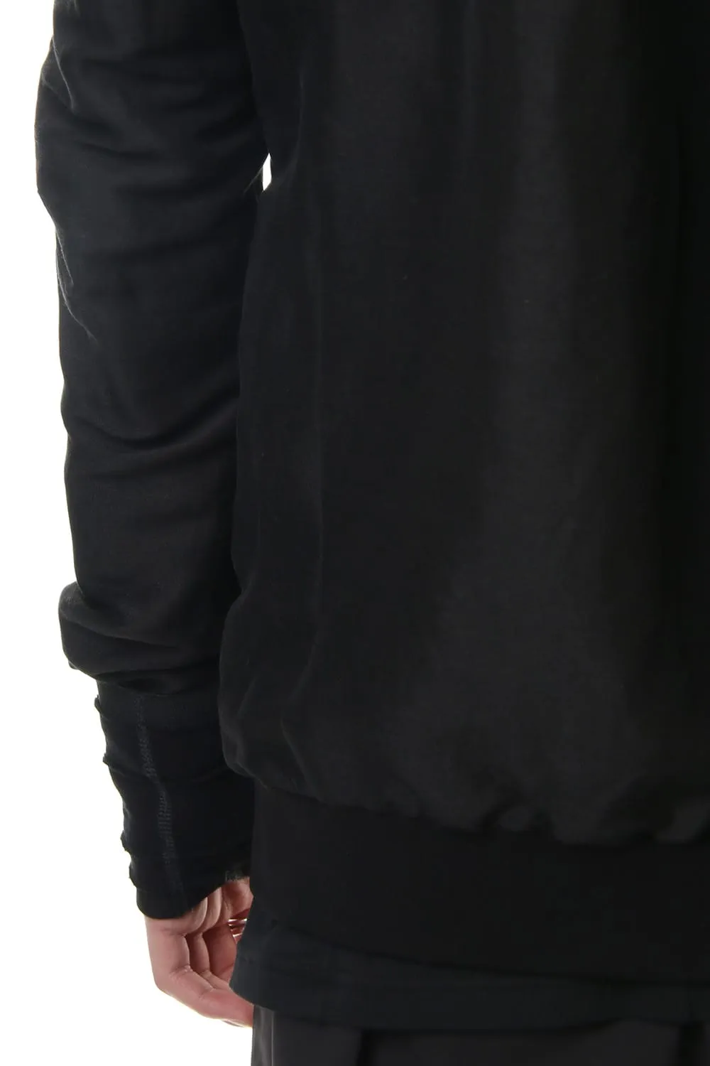 Jacket Silk Linen Voile Sand Blast Finish - Black