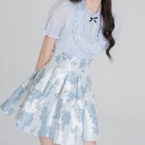 Lady Blue Belle      Dress Mermaidcore Kawaii Academia Y2K Cottagecore Coquette Fairycore Dollette Princesscore