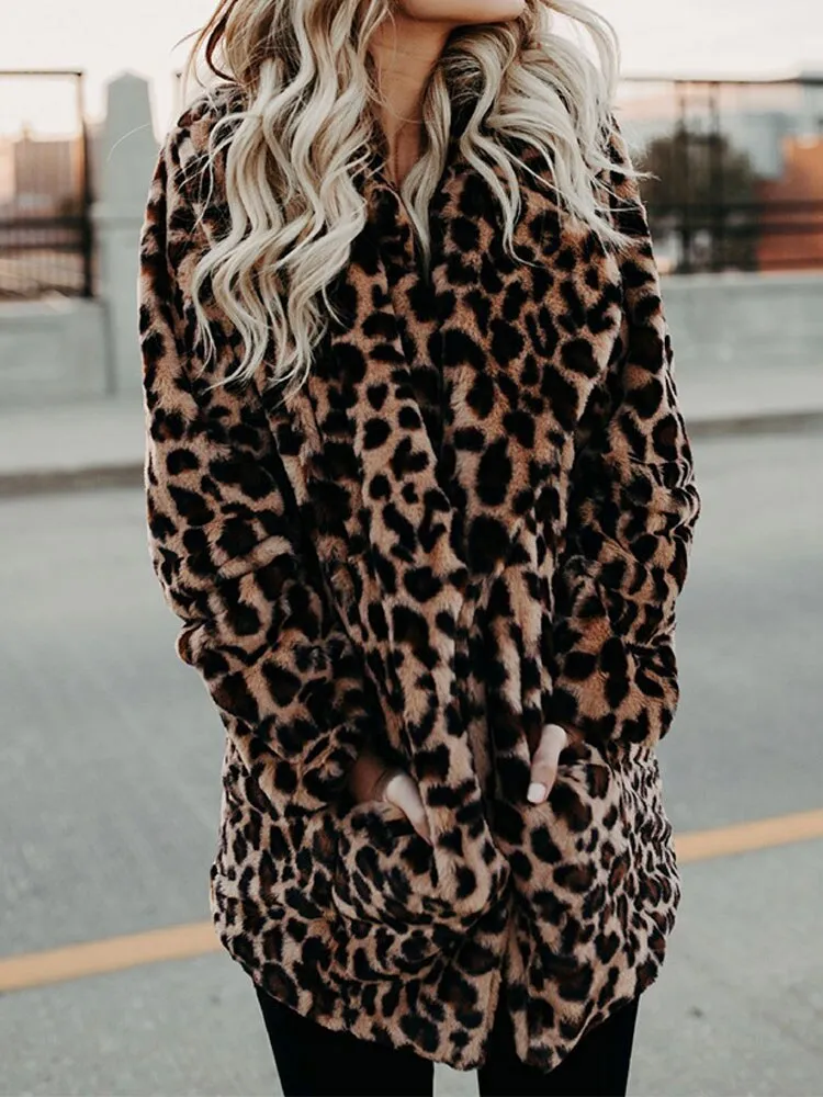Leopardprint Faux Fur Jas